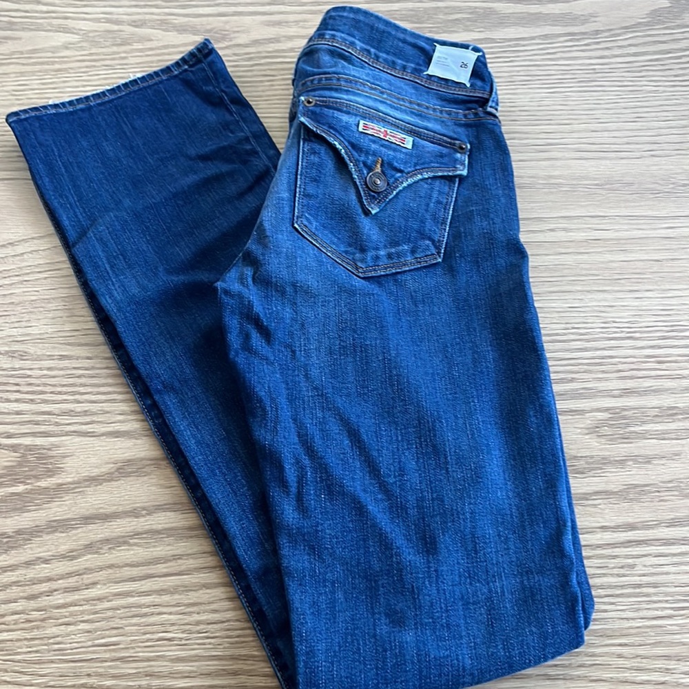 Hudson Jeans Beth Baby Bootcut Medium to Darker Wash Blue Jeans Size 26